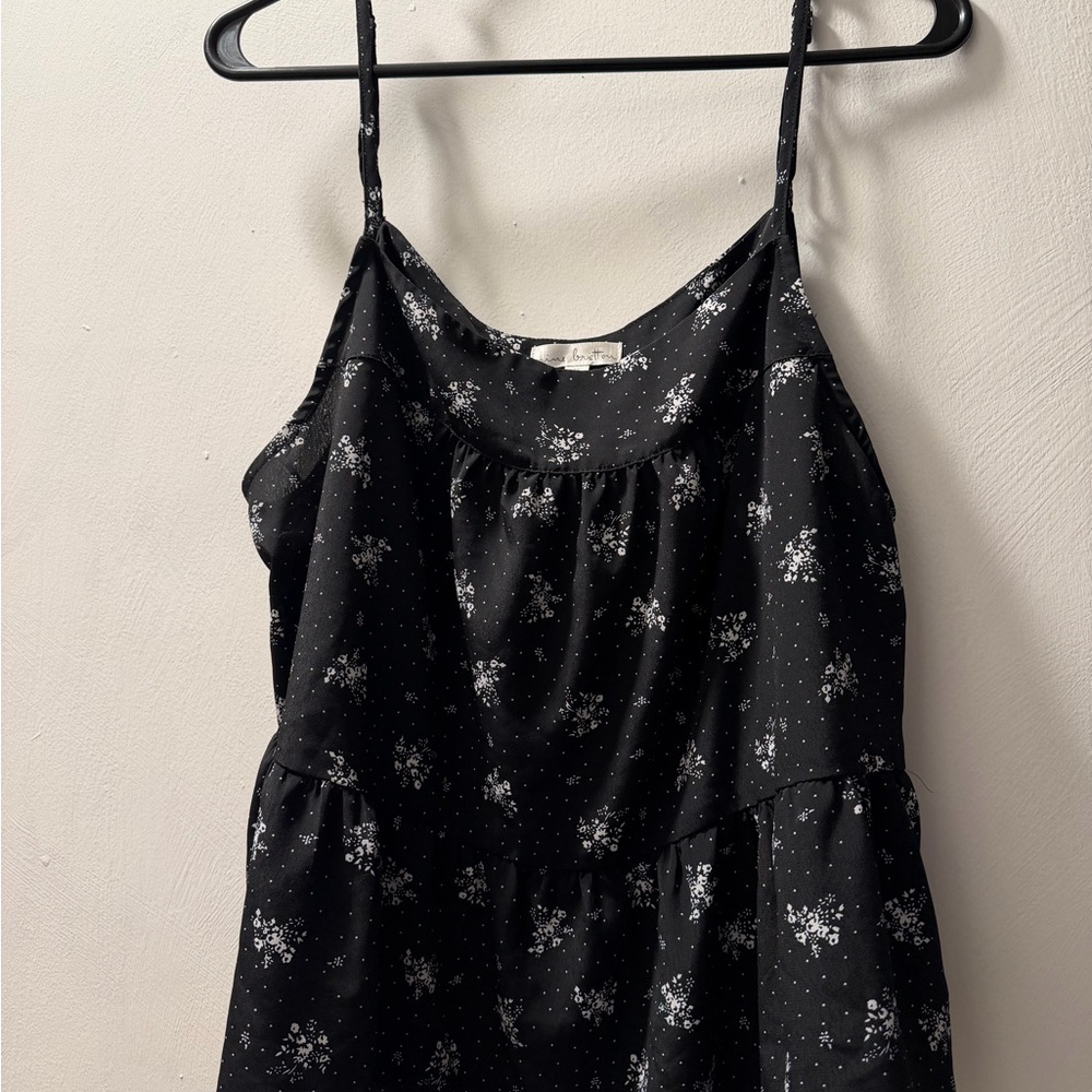 nine britton Black and White Floral Slip Dress